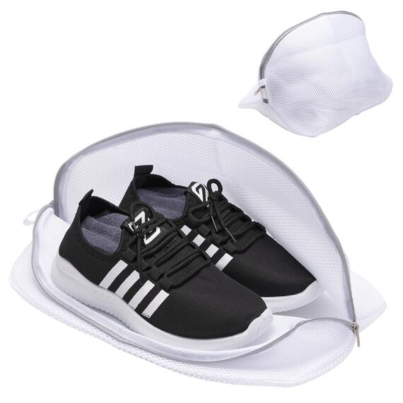 Schuhtasche, 2er Pack wiederverwendbare Netzschuh-Waschbeutel mit Reißverschluss, Waschmaschinen-Schuhsack für Sportschuhe, Socken, BHs