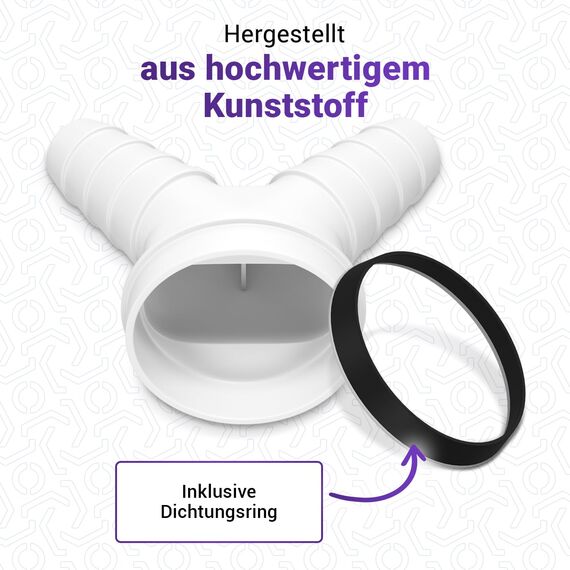 Viоks.pro Abfluss Waschmaschine Doppelanschluss 1 1/2 Zoll Schlauchanschluss & Y-Verteiler Zulaufschlauch Waschmaschine Geschirrspüler Anschluss