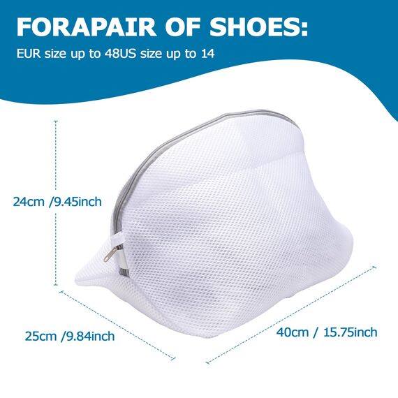 Schuhtasche, 2er Pack wiederverwendbare Netzschuh-Waschbeutel mit Reißverschluss, Waschmaschinen-Schuhsack für Sportschuhe, Socken, BHs