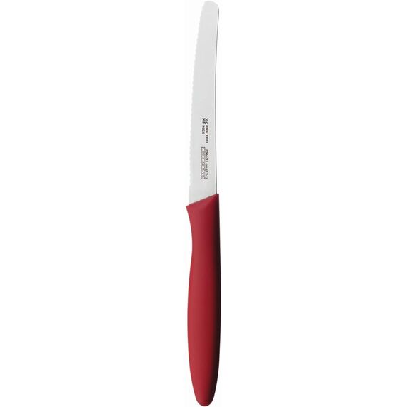 WMF Brotzeitmesser 23 cm, Brötchenmesser Doppelwellenschliff, Frühstücksmesser aus Spezialklingenstahl, Kunststoffgriff, rot