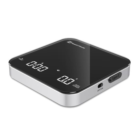 Maestri House Mini-Kaffeewaage mit Timer, Wiederaufladbare Espresso Waage, Präzise 2kg/0,1g Waage für Espresso & Pour-Over, Tragbare Digitale Küchenwaage mit Automatischer Zeitmessung