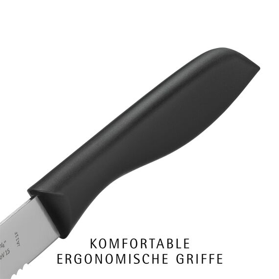 WMF Classic Line Frühstücksmesser Set 6-teilig, 23 cm, Brötchenmesser Wellenschliff, Brotzeitmesser, Spezialklingenstahl, Kunststoffgriff, schwarz