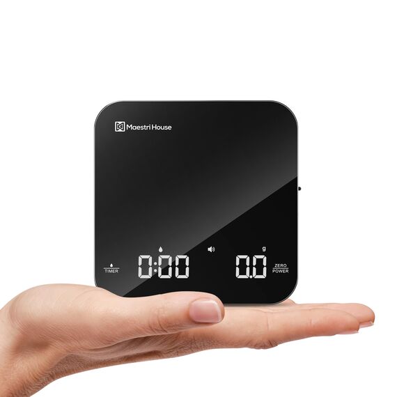 Maestri House Mini-Kaffeewaage mit Timer, Wiederaufladbare Espresso Waage, Präzise 2kg/0,1g Waage für Espresso & Pour-Over, Tragbare Digitale Küchenwaage mit Automatischer Zeitmessung