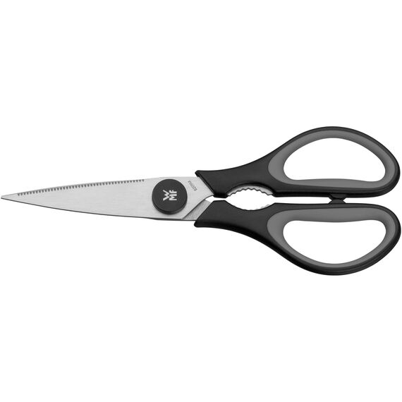 WMF Touch Küchenschere 21 cm, Haushaltsschere mit Sägeschliff, Schere Küche, Cromargan Edelstahl, Softgriff, schwarz