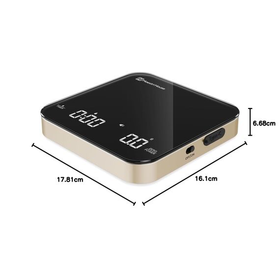 Maestri House Mini-Kaffeewaage mit Timer, Wiederaufladbare Espresso Waage, Präzise 2kg/0,1g Waage für Espresso & Pour-Over, Tragbare Digitale Küchenwaage mit Automatischer Zeitmessung