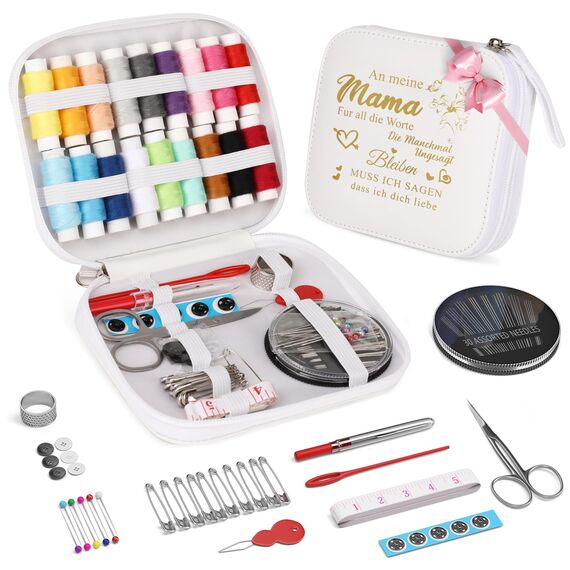 Coquimbo Muttertagsgeschenke für Mama Sie Nähset Reise Nähzubehör Nähzeug für Anfänger, Kinder und Reisende, Mini Nähset für Hause, Reise, Camping & Notfall