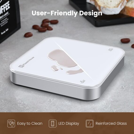 Maestri House Mini-Kaffeewaage mit Timer, Wiederaufladbare Espresso Waage, Präzise 2kg/0,1g Waage für Espresso & Pour-Over, Tragbare Digitale Küchenwaage mit Automatischer Zeitmessung