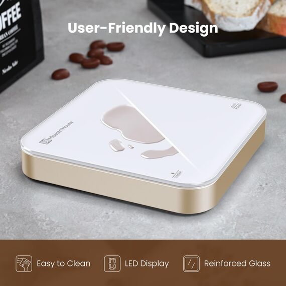 Maestri House Mini-Kaffeewaage mit Timer, Wiederaufladbare Espresso Waage, Präzise 2kg/0,1g Waage für Espresso & Pour-Over, Tragbare Digitale Küchenwaage mit Automatischer Zeitmessung
