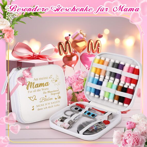 Coquimbo Muttertagsgeschenke für Mama Sie Nähset Reise Nähzubehör Nähzeug für Anfänger, Kinder und Reisende, Mini Nähset für Hause, Reise, Camping & Notfall
