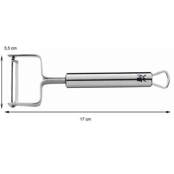 WMF Profi Plus Sparschäler 17 cm, Gemüseschäler rostfrei, Spargelschäler, Kartoffelschäler, Cromargan Edelstahl teilmattiert, spülmaschinengeeignet