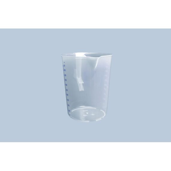 hünersdorff Messbecher 5l | Polypropylen (PP) | bruchsicher und spülmaschinengeeignet | geschlossener Griff | blaue Skala (Packung mit 2)