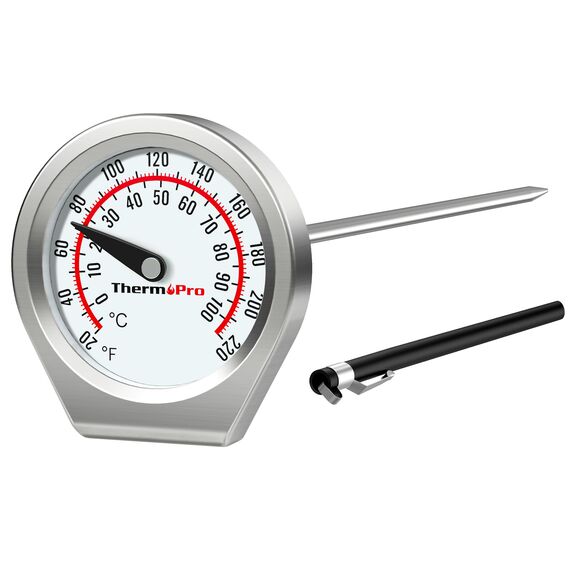 ThermoPro APT418 Fleischthermometer Analog Grillthermometer Bratenthermometer Thermometer kochen Küchenthermometer aus Edelstahl Einstechthermometer für Flüssigkeiten für Fleisch Fisch Geflügel
