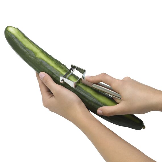 WMF Profi Plus Sparschäler 17 cm, Gemüseschäler rostfrei, Spargelschäler, Kartoffelschäler, Cromargan Edelstahl teilmattiert, spülmaschinengeeignet
