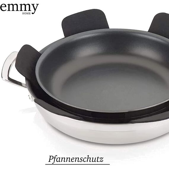 Emmy Home Pfannenschoner - Pfannenschutz Filz 5 Stück Stapelschutz, 38 cm Extra Dicke Topfuntersetzer Anpassbare Größe Topfschoner (5er)