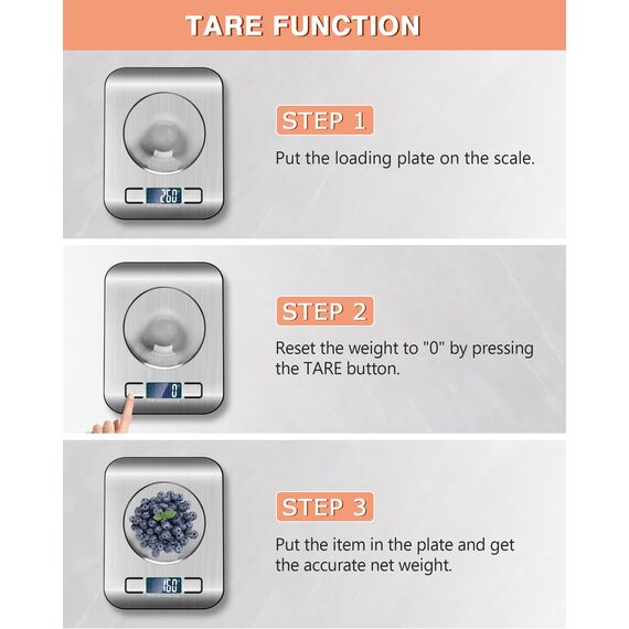 Küchenwaage Digital 10 KG mit LCD-Display & Tara-Funktion, Präzise Küchenwaage für Backen, Kochen, Zutaten und mehr, 1g Genauigkeit