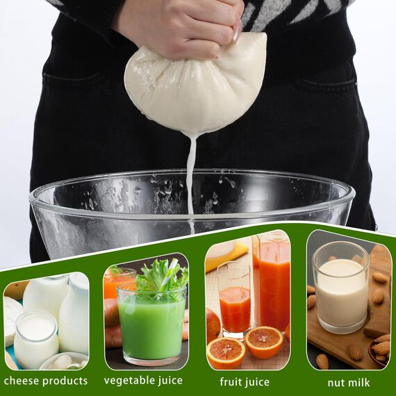 4 Stück Passiertuch, 60 x 60 cm Käsetuch Waschbares Mulltuch, Ungebleichte Dichtegrad 100 Cheesecloth Wiederverwendbar zum Sieben von Saft Käse Tee Nussmilch Suppe Joghurt Tofu