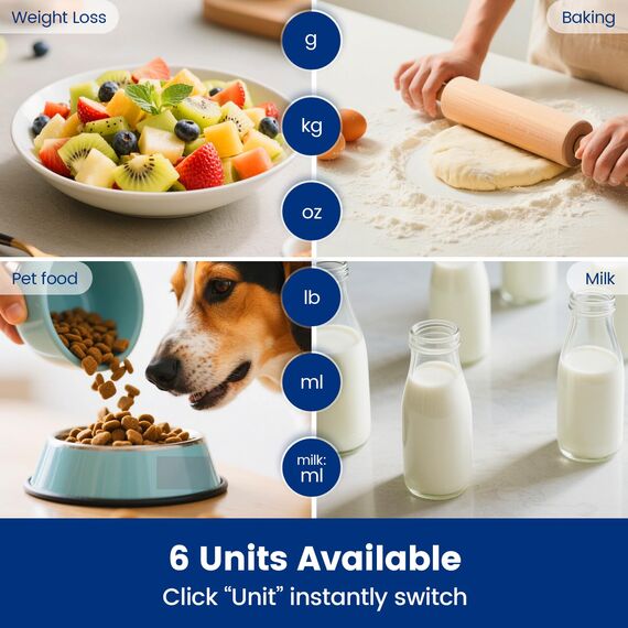Digitale Küchenwaage, USB C Elektronik Küchenwaage, 15 kg Hochpräzise 1g/0.1oz Lebensmittelwaage, Professionell mit harter Funktion, Batterien enthalten