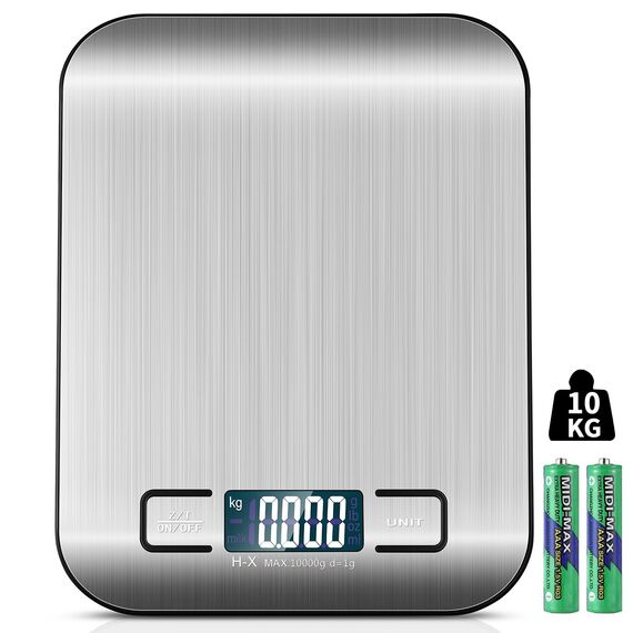 Küchenwaage Digital 10 KG mit LCD-Display & Tara-Funktion, Präzise Küchenwaage für Backen, Kochen, Zutaten und mehr, 1g Genauigkeit