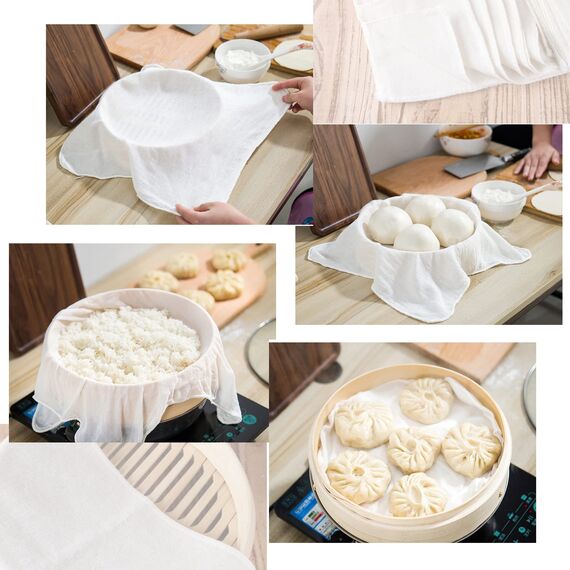 4 Stück Passiertuch, 50 x 50 cm Käsetuch Waschbares Mulltuch, Ungebleichte Dichtegrad 100 Cheesecloth Wiederverwendbar zum Sieben von Saft Käse Tee Nussmilch Suppe Joghurt Tofu