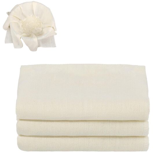 3 Stück Passiertuch, 50 x 50 cm Käsetuch Waschbares Mulltuch, Ungebleichte Dichtegrad 100 Cheesecloth Wiederverwendbar zum Sieben von Saft Käse Tee Nussmilch Suppe Joghurt Tofu