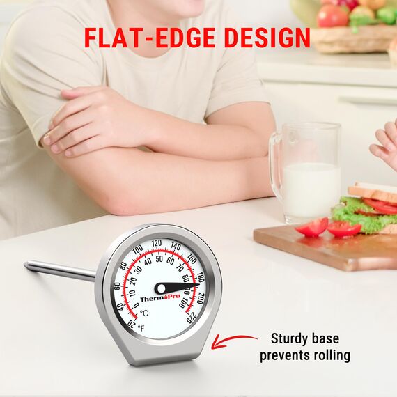ThermoPro APT418 Fleischthermometer Analog Grillthermometer Bratenthermometer Thermometer kochen Küchenthermometer aus Edelstahl Einstechthermometer für Flüssigkeiten für Fleisch Fisch Geflügel