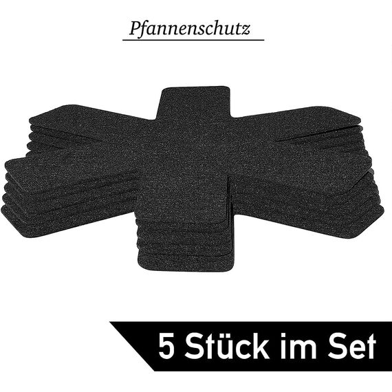 Emmy Home Pfannenschoner - Pfannenschutz Filz 5 Stück Stapelschutz, 38 cm Extra Dicke Topfuntersetzer Anpassbare Größe Topfschoner (5er)