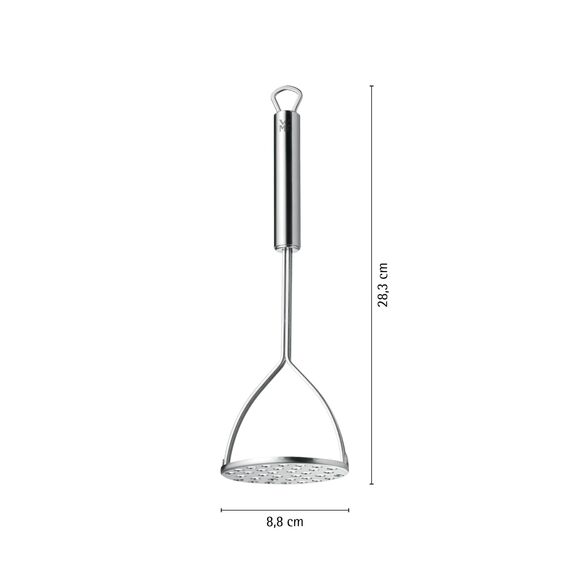 WMF Profi Plus Kartoffelstampfer Edelstahl 28,5 cm, Cromargan Edelstahl teilmattiert, spülmaschinengeeignet