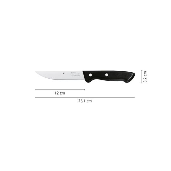 WMF Classic Line Zubereitungsmesser 25 cm, Küchenmesser, Spezialklingenstahl, Kunststoffgriff, Klinge 12 cm