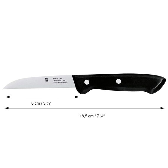 WMF Classic Line Messerblock mit Messerset 6-teilig, bestückt, 5 Messer, Birkenholz-Block, Spezialklingenstahl, natur, schwarz, silber