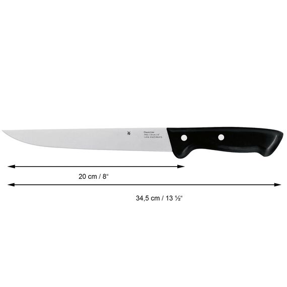 WMF Classic Line Messerblock mit Messerset 6-teilig, bestückt, 5 Messer, Birkenholz-Block, Spezialklingenstahl, natur, schwarz, silber
