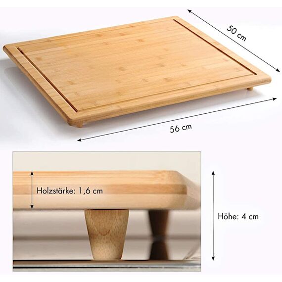 KESPER | Herdabdeckplatte, Material: FSC®-zertifizierter Bambus, Maße: 56 x 50 x 3.1 cm, Farbe: Holzfarben | 58599 13