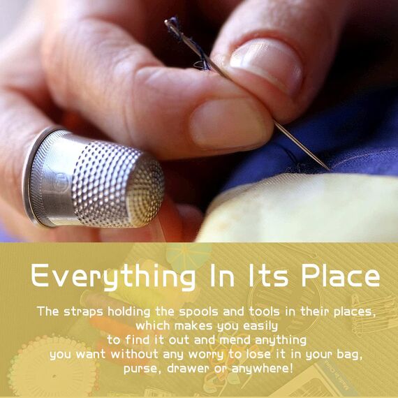 JUNING Nähset Reise Nähzubehör für Zuhause, Reisen und Notfälle, nähzeug set mit nähgarn, Nähnadeln, Schere, Fingerhut, Maßband, nadeln, nadel und faden set Fingerhut, Maßband