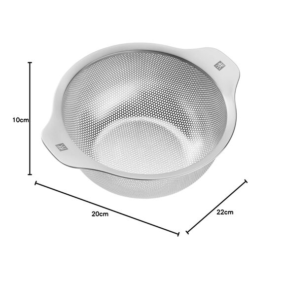 ZWILLING Table Küchen-Sieb, Ø 20 cm, Nudel-Sieb mit 2 Griffen, Spülmaschinengeeignet, 18/10 Edelstahl, Silber