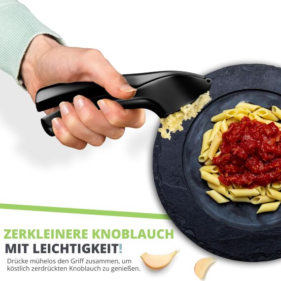 Oliver's Kitchen ® Premium Knoblauchpresse - Handlich & Leicht zu Reinigen - Zerkleinert Knoblauch & Ingwer Mühelos (Kein Schälen Nötig) - Extra Stark & Strapazierfähig