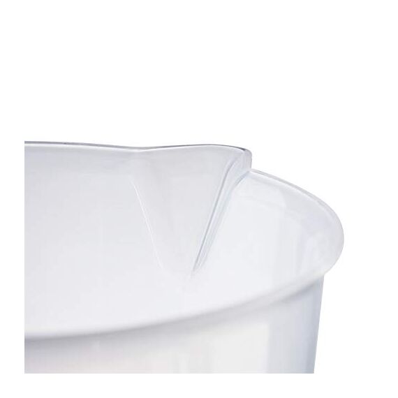 APS Messbecher 0,5 Liter, Ø 9,5 x H: 14 cm, Kunststoffbecher mit geprägter Maßskalierung außen, geschlossener Griff, ml-Einteilung, spülmaschinengeeignet