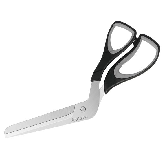 Asdirne Pizzaschere, Pizzaschneider mit Scharfer Edelstahlklinge in Lebensmittelqualität und Griff mit Weichem Griff, Multifunktionale Küchenschere, 27CM, Schwarz/Grau