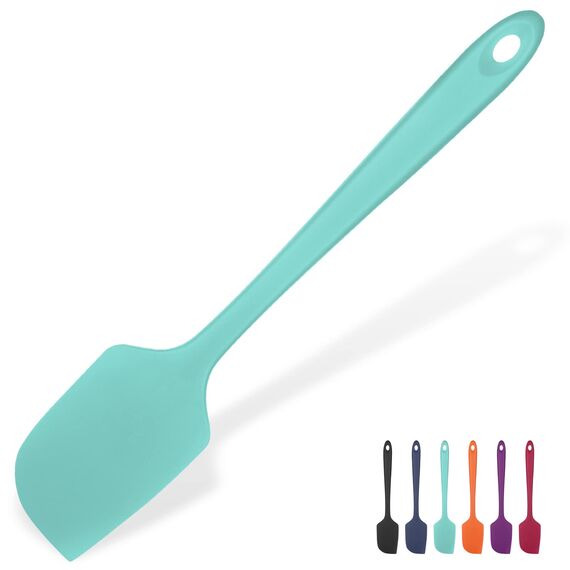 315℃ Hitzebeständiger Großer Silikon Spatel: U-Taste Antihaft Flexibler Nahtloser Teigschaber, Backen Kochen Silikon Küchenutensilien mit Nylonkern zum Mischen Rühren Schaben (29cm, Aqua Sky)