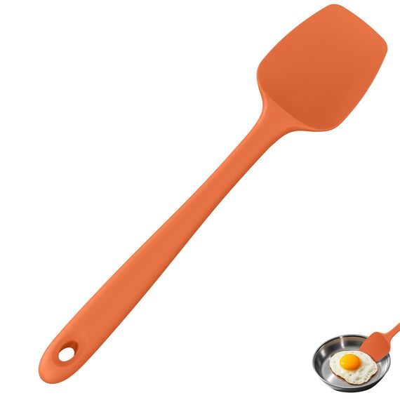 U-Taste 36 cm extra großer Löffelspatel aus Silikon: 315°C hitzebeständiger Kochlöffel in Lebensmittelqualität, nahtloses flexibles Küchengerät zum Backen Rühren Schaben Schöpfen Servieren (Orange)