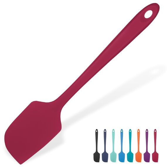 315℃ Hitzebeständiger Großer Silikon Spatel: U-Taste Antihaft Flexibler Nahtloser Teigschaber, Backen Kochen Silikon Küchenutensilien mit Nylonkern zum Mischen Rühren Schaben (29cm, Rot)