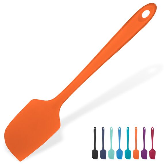 315℃ Hitzebeständiger Großer Silikon Spatel: U-Taste Antihaft Flexibler Nahtloser Teigschaber, Backen Kochen Silikon Küchenutensilien mit Nylonkern zum Mischen Rühren Schaben (29cm, Orange)