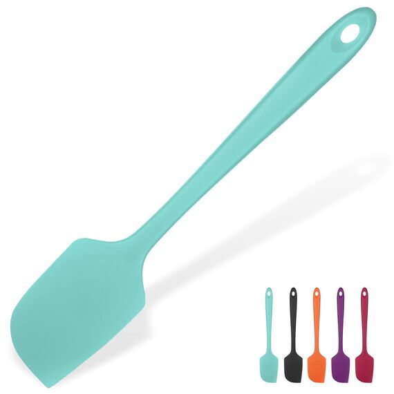 35,6cm Extra Großer Silikon Spatel: U-Taste 315℃ Hitzebeständiger Langer Flexibler Gummispatel für Schalen & Antihaft-kochgeschirr, Nahtloses Backen Teigschaber für Mischen Schaben Kochen (Aqua Sky)