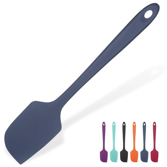 35,6cm Extra Großer Silikon Spatel: U-Taste 315℃ Hitzebeständiger Langer Flexibler Gummispatel für Schalen & Antihaft-kochgeschirr, Nahtloses Backen Teigschaber für Mischen Schaben Kochen (Nachtblau)