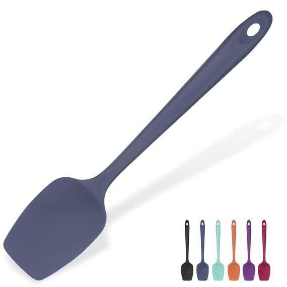315℃ Hochhitzebeständiger Silikon Löffel Spatel: U-Taste Flexibler Nahtloser Gummispatel, Backen Kochen Silikon Teigschaber für Antihaftbeschichtetes Kochgeschirr Mischen Schaben (29cm, Nachtblau)