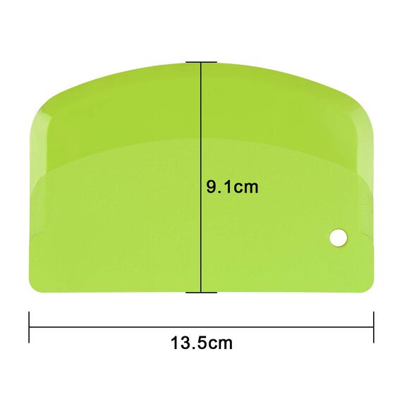 Vicloon Teigschaberkarte Kunststoff, 3 Stück Schüsselschaber, Dough Scraper Plastic, Teigschneider für Teigkuchen, Pizza, Backwerkzeug (Grün/Weiß/Rosa)