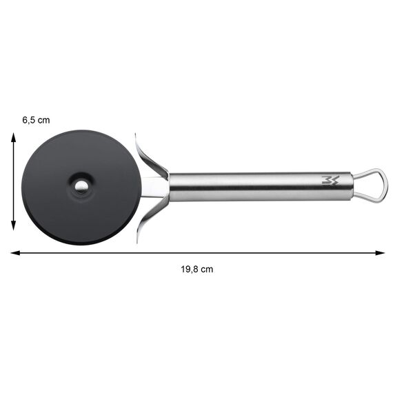 WMF Profi Plus Pizzaschneider 19,8 cm, Teigrad beschichtet, Pizzaroller, Pizza Cutter, Cromargan Edelstahl teilmattiert, spülmaschinengeeignet