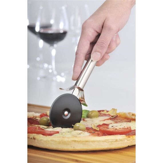 WMF Profi Plus Pizzaschneider 19,8 cm, Teigrad beschichtet, Pizzaroller, Pizza Cutter, Cromargan Edelstahl teilmattiert, spülmaschinengeeignet