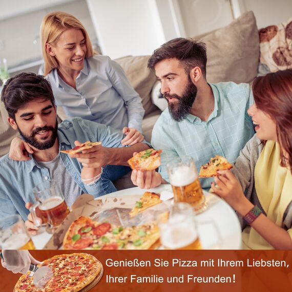 SCHVUBENR Premium Pizzaschneider - Superscharfer Pizzaroller aus Edelstahl - Leicht zu schneiden und zu reinigen - Spülmaschinenfest - Für große und kleine Pizza - Küchenutensilien - Schwarz
