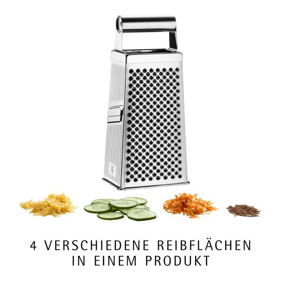 WMF Gourmet Vierkantreibe, 8 x 24 cm, Reibe Edelstahl, 4 Reibeflächen, ideal als Kartoffelreibe, Gemüsehobel, Cromargan, spülmaschinengeeignet