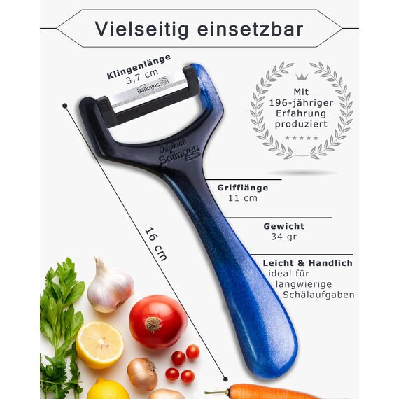 Edelbach Solingen | 2x Sparschäler Messerset | Deutsche extrem scharfe Schäler, Kartoffelschäler, Gemüseschäler, Spargelschäler, Schälmesser, Küchenmesser
