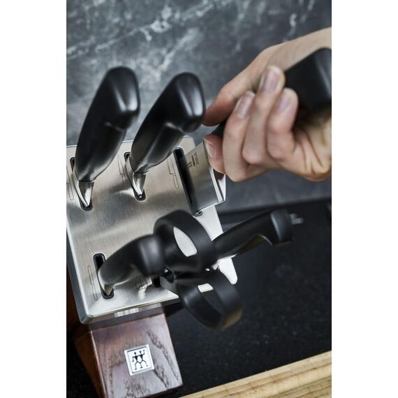 ZWILLING Vier Sterne Selbstschärfender Messerblock 7-teilig, Rostfreier Spezialstahl, Braun, Made in Germany